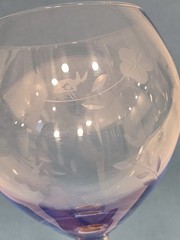 **NEW** Lenox Butterfly Meadow Blue Etched Balloon Wine Glass 9” tall (FJ)