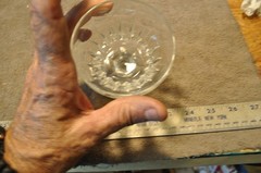 Vintage Footed Sherbet Glasses One Glass , Etched Flowers see pictures
