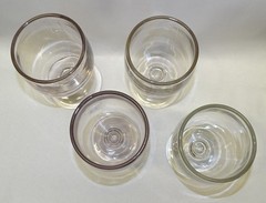 Rummer 19th Century Set of 4 Goblets 2 part Mold Pub Inn Barware Sun Purple #6