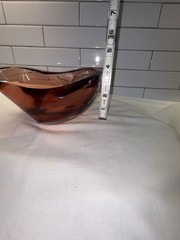 Vintage Heavy Moser Glass bar bowl candy dish ice cube cranberry Rose Red 7” Dia