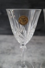 2 Cristal de Flandre Crystal Wine Cordial Cocktail Glasses Salzburg Pattern