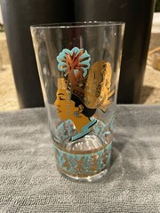 1960s Turquoise Gold Hi Ball Glasses