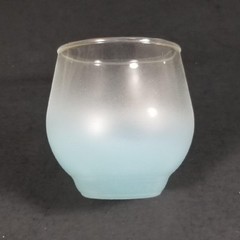West Virginia Glass Cocktail Pitcher Snifter Roly Poly Set Aqua Blue MCM Blendo