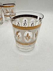 Vintage Dominion Glass MCM Wheat – Gold – Frosted High Ball Glass – Set of 6