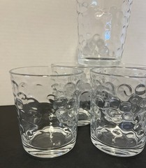 Set of 6 Gibbon Old Fashioned Optic Bubble Cocktail Glasses 4”H Vintage