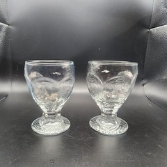 Libbey Chivalry Clear Rocks Footed Glasses Barware Set of 2- 8 oz Drinkware