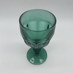 Vintage Duratuff Green Glass Goblet Mid Century Modern