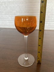 SET Of 4 Multicolored Smooth Stem Wine Glasses 6.5″H
