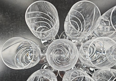 (10) Cristal D’Arques Junon Fluted Champagne Set Crystal Cut Clear Stemware Lot