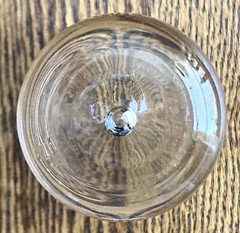 Crown Corning OMNI Bubble Base Glass Ice Tea Tumbler 5″ Vtg Denise Larcombe RARE