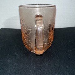 Vtg Arcoroc France Rosa Pink Rosaline Frosted Glass With Roses 8oz Mug 4”