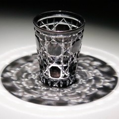 Hand Cut To Clear 10oz Black Old Fashioned Highball Whiskey Glasses Gift Box