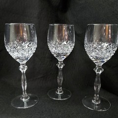 SPIEGELAU CRYSTAL WINE GLASS/ WATER GOBLET SP13 CUT CRISS-CROSS 7 3/4 INCH SET/6