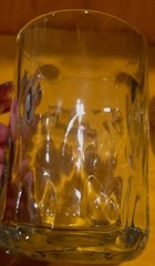 Set of 2 Vintage Thumbprint Dimple 14 oz Clear Heavy Glass Beer Mugs 4.75″ tall