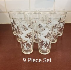 VTG White Gazelle Highball Glasses by Federal Glass Nicest Set at Best Price USA
