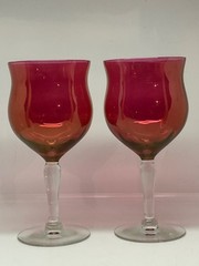 West Virginia Specialty Water Goblets Rose Lustre 8 oz 6.75in