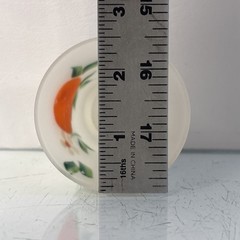 Vintage Milk Glass Tumbler Hand Painted Orange Fruit Juice Glass 3″ Tall