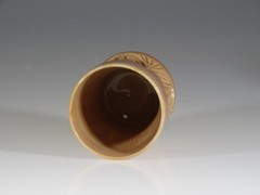 Vintage Mosser Glass Works Chocolate Glass Diamond Cut Water Tumbler c.1970