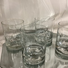 Vintage LIBBEY Crisa Thumbprint Impressions 4” Dimple Glass – Set of 4