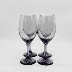 Libbey Premier Plum Pink Rose Purple 7.25″ Stemmed Wine Glass Hand Blown 8oz