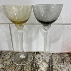 Vintagel Champagne Glasses Amber and Smoke Beautiful Stems