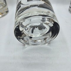 Set of 5 MCM Highball Glasses Western Saddle Buckle 5.5″ Tall Gold