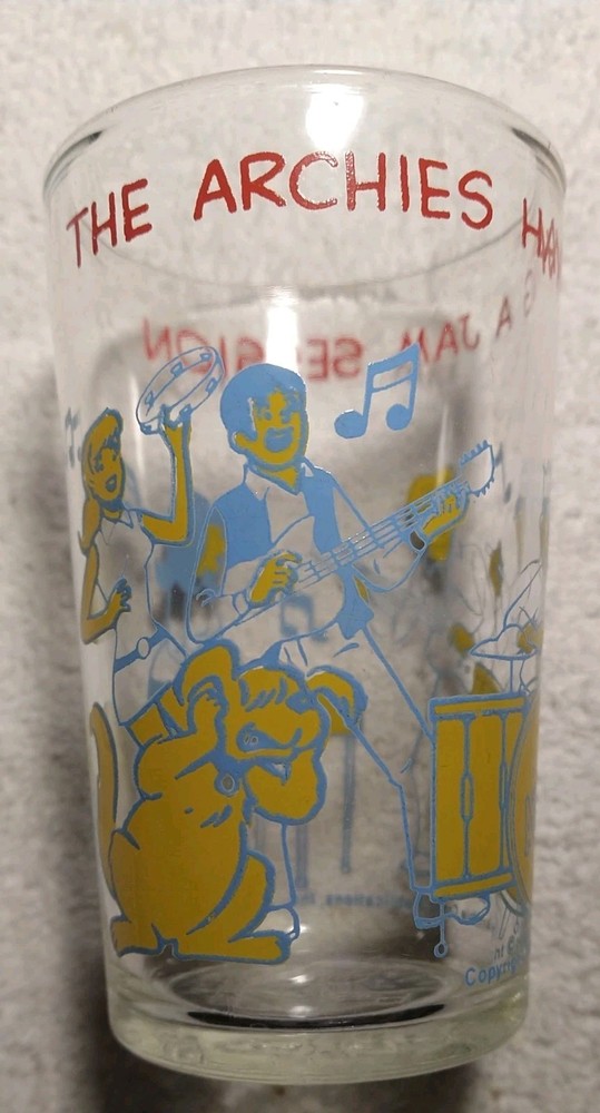 Vintage 1971 Welch’s Archie Comic Reggie Bottom 4 1/4″ Juice Glasses