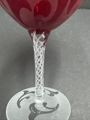 Michael Weems Elise Ruby Water Goblet Twist Stem 8 5/8” – Red Wine