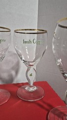 Irish Coffee Glasses Set of 4 Gold Rim Shamrock Design Decorative Glass