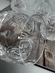 Vintage Bavarian 24% Lead Cut Crystal Wine Goblet Set