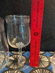 Lenox Moonspun Crystal Wine Goblets Set Of 6 etched with platinum trim, 6 1/4″