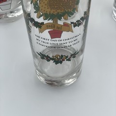 Indiana American Glass #2350 Twelve Days of Christmas Glasses 12 oz COMPLETE SET