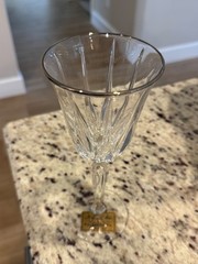 Set of 8 Noritake Vendome Platinum Trim Crystal Stemware – Wine Water glasses