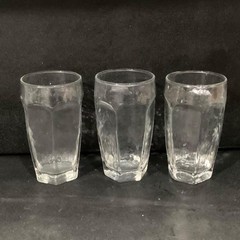Libbey Chivalry Textured Tumblers, Set of 3, Vintage Clear Glasses, Drinkware