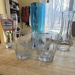 Budweiser Beer Glass, Tumblers & Carafe Clear & Blue Glass Six-Piece Set