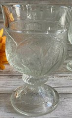 Vintage Indiana Glass PEBBLE LEAF Clear 12 oz. Water Goblet 5¾» Excellent Cond.