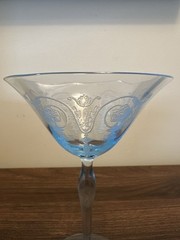 Vintage Fostoria Vernon Azure Blue 6 oz Champagne Tall Sherbet 6″