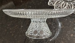 Federal Glass Windsor Clear Pattern Pedestal Cake Plate 11″W x 4 1/4″T