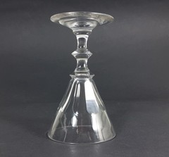 5 Absinthe glasses/ foot beaker, faceted, hand-cut, Bohemia, about 1880 AL269