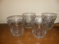 Pasabahce Palaks 3.75″ Old Fashioned/Drinking Glasses -Set of Four – Ten Paneled