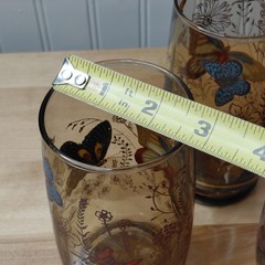 3 Vintage Anchor Hocking Butterfly Smoke Amber Tumbler Drinking Glasses