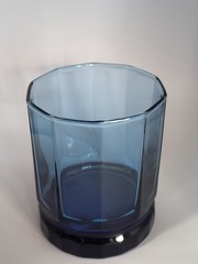 2 Vtg Anchor Hocking Essex Cobalt Blue Double Old Fashioned Rocks Glasses 9oz EC