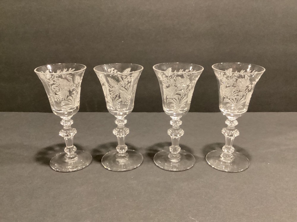 Tiffin Glass Fuchsia 4″ #15083 Cordial 1 oz Goblet set of 4