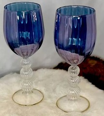 LADOUBLEJ Set Of two Murano Like Wine Glass