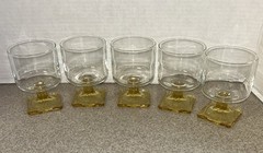 5 Federal Juice Water Wine Nordic Topaz Yellow Square Foot, Mid Cent Mod,