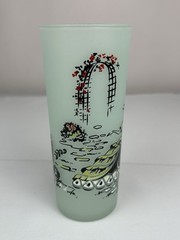 Frosted Glasses Mid Century Modern Libby High Pastel Victorian Green