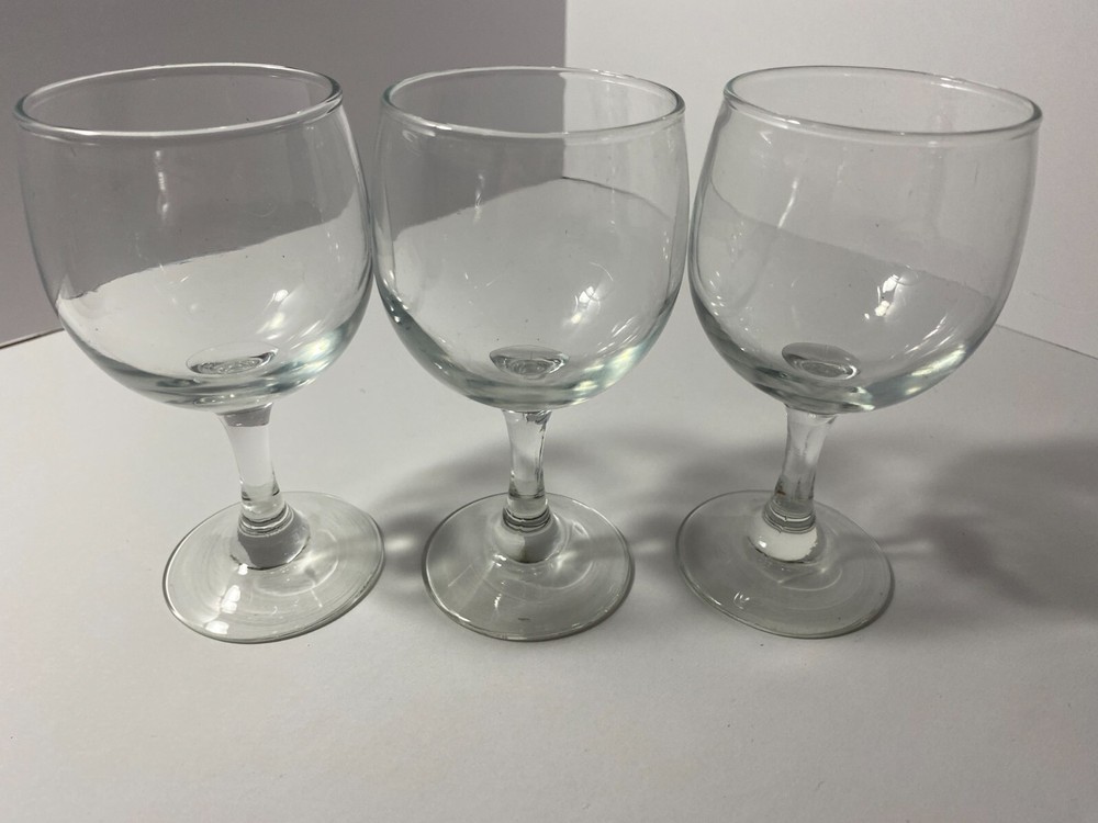 Water Goblet~Lot of 6~Clear Thick Glass