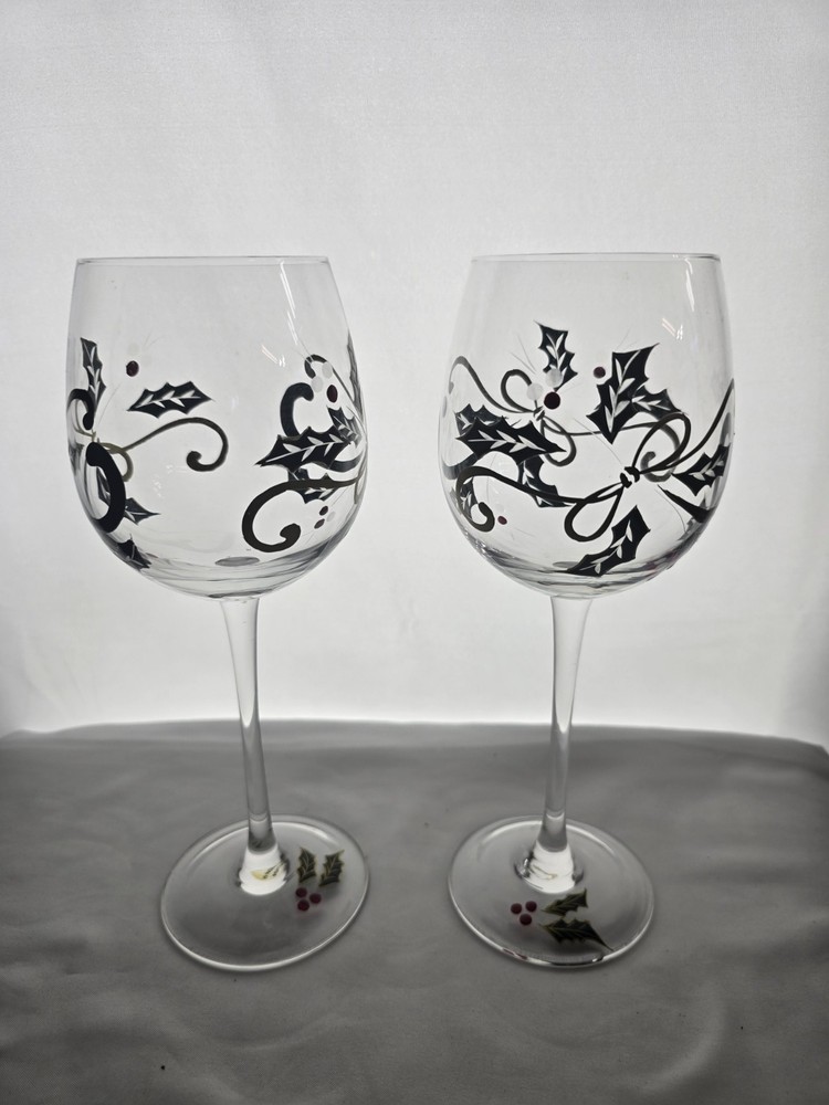 Lenox Crystal HOLIDAY SPIRIT Water Goblets Set of 2 – 9 3/8 «
