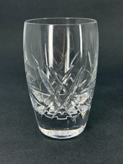 6 Vintage Cut Crystal Tumblers Glasses with Floral Design MCM Short Glasses