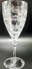 4 VINTAGE LIBBEY ROCK SHARPE WATER GOBLETS GLASSES 2011-3 OPTIC GREY CUT FLORAL